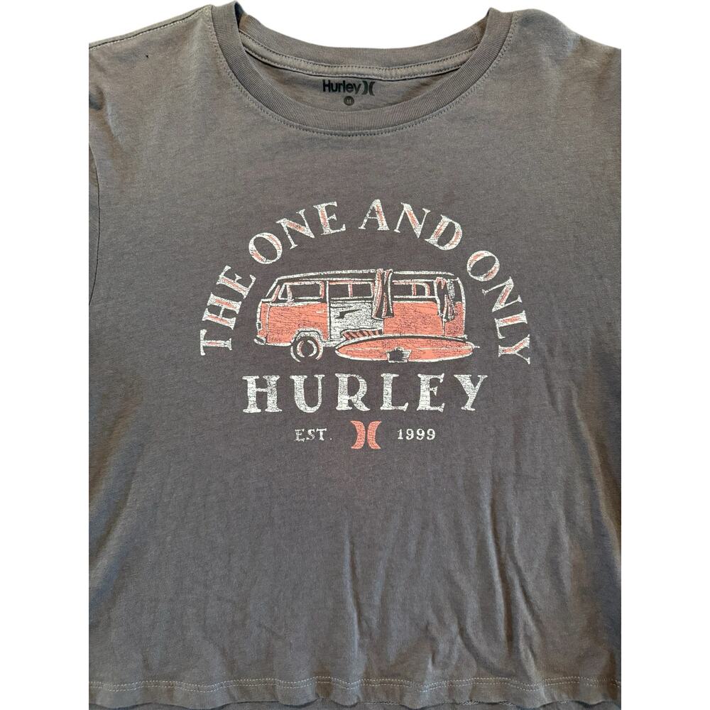 Hurley Gray Crop Top with Red Graphic